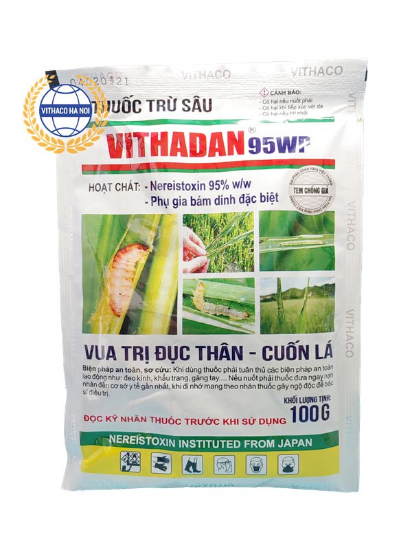 thuốc trừ sâu đục thân bướm hai chấm hại lúa Vithadan 95WP