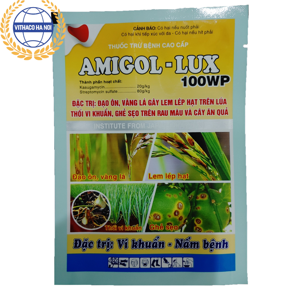 thuốc đặc trị bệnh đạo ôn cổ bông trên lúa Amigol Lux 100WP