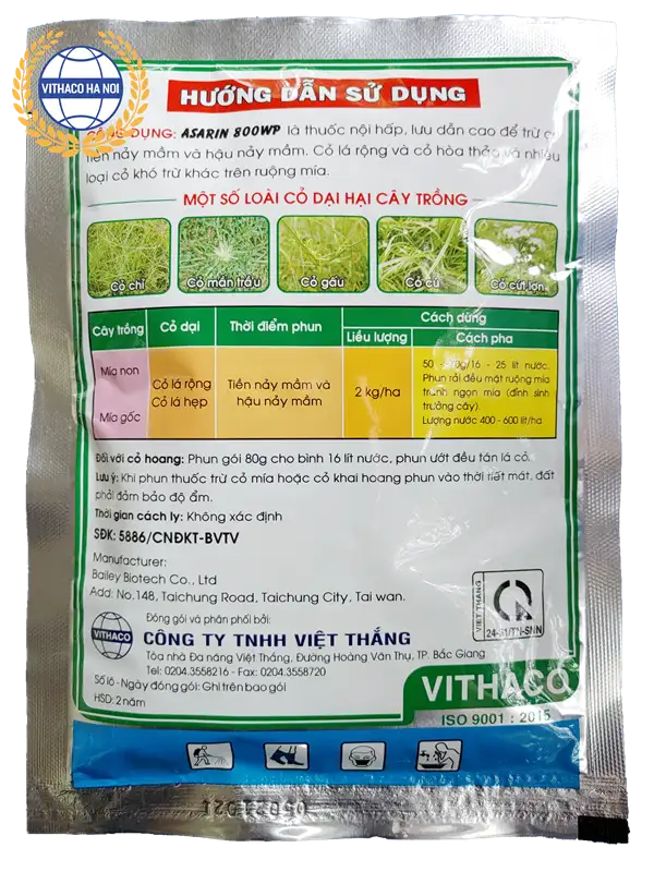 Asarin 800WP 80gr thay the Glyxim (2) thuốc trừ cỏ cây ăn quả Asarin 800WP Việt Thắng