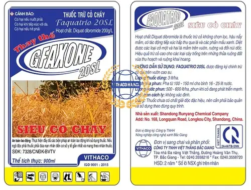 Thuốc trừ cỏ cháy Faquatrio 20SL Việt Thắng