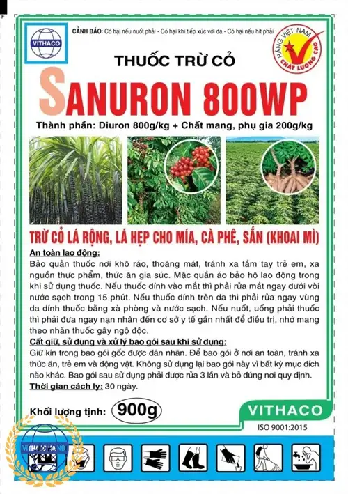 thuốc trừ cỏ mía, cà phê, khoai mì (sắn) Sanuron 800WP Việt Thắng